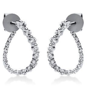 Ohrstecker Ohrschmuck aus 750 Weißgold 34 Brillanten 0,49ct TW-SI 14,5x10,1mm