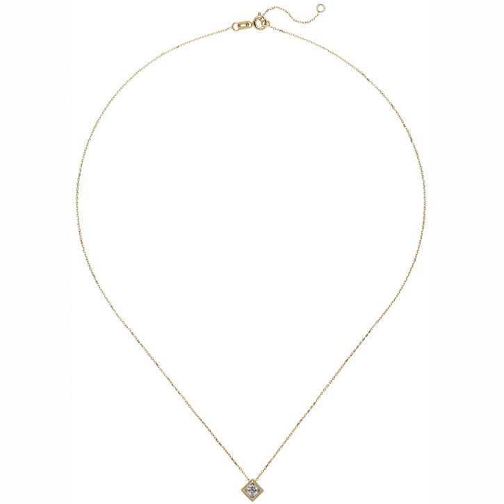 Solitär Collier aus 333 Gelbgold mit Zirkonia