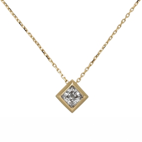 Solitär Collier Ankerkette mit Anhänger 333 Gold Gelbgold Zirkonia 42-45cm Damen