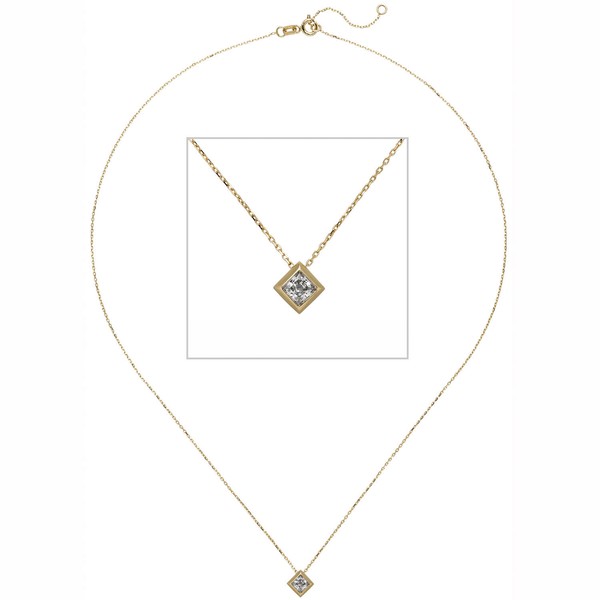 Solitär Collier aus 333 Gelbgold mit Zirkonia