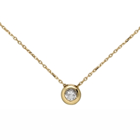 Solitär Collier Ankerkette mit Anhänger 333 Gold Gelbgold Zirkonia Zarge 42-45cm Solitär Collier Ankerkette mit Anhänger 333 Gold Gelbgold Zirkonia Zarge 42-45cm