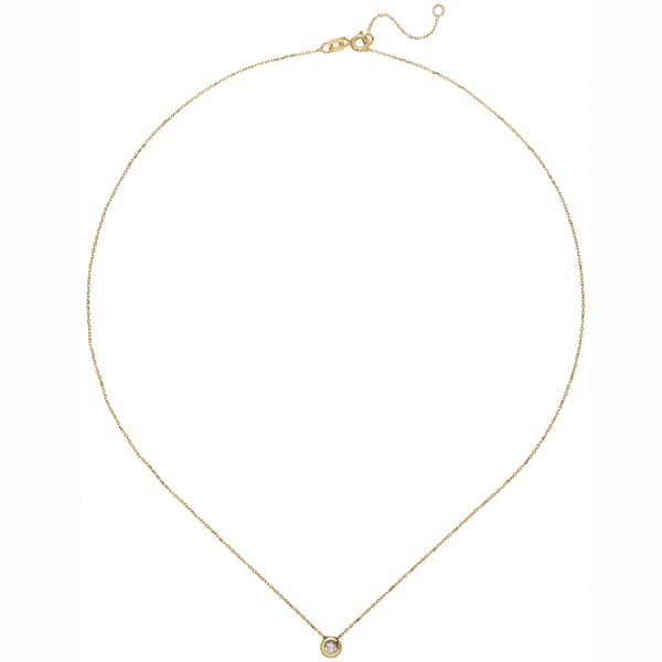Solitär Collier aus 333 Gelbgold mit Zirkonia in Zargenfassung