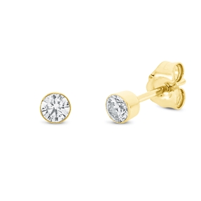 Solitaire Ohrstecker aus 750 Gold Gelbgold 2 Brillanten 0,3ct TW-SI