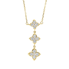 Collier aus 750 Gold Gelbgold 15 Brillanten 0,44ct TW-SI L:45,7cm