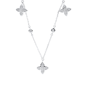 Collier aus 750 Gold Weißgold 31 Brillanten 0,57ct TW-SI L:45,7cm