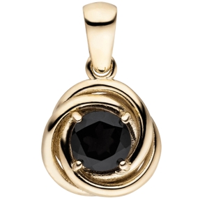 Anhänger aus 333 Gold Gelbgold mit Edelstein Granat wein-rot Halsschmuck Damen