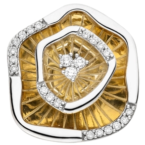 Anhänger aus 585 Gold Gelbgold bicolor mit 23 Diamanten Brillanten 0,15 Ct.