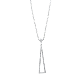 Collier Dreieck aus 750 Gold Weißgold 67 Diamanten 0,19ct W-SI L:45,7cm Collier Dreieck aus 750 Gold Weißgold 67 Diamanten 0,19ct W-SI L:45,7cm