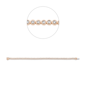 Armband aus 750 Gold weiß/rot 46 Brillanten 2ct TW-SI L:18cm Zarge