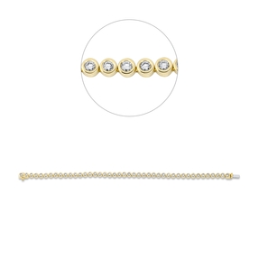 Armband aus 750 Gold gelb/weiß 43 Brillanten 2,5ct TW-SI B:3,9mm L:18cm Zarge
