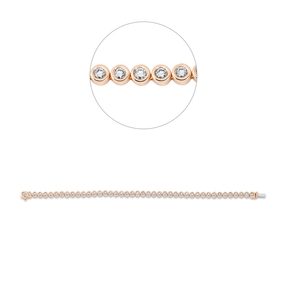 Armband aus 750 Gold weiß/rot 43 Brillanten 2,5ct TW-SI B:3,9mm L:18cm Zarge Armband aus 750 Gold weiß/rot 43 Brillanten 2,5ct TW-SI B:3,9mm L:18cm Zarge
