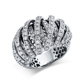 Pavé Ring breit aus 750 Weißgold 174 Brillanten 3,06ct TW-VSI B:16,9mm