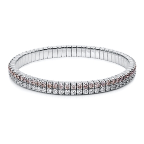 Armband Flex-Band 2-reihig aus 750 Weißgold 172 Diamanten 9,47ct Ø65mm 4er-Krappe Armband Flex-Band 2-reihig aus 750 Weißgold 172 Diamanten 9,47ct Ø65mm 4er-Krappe