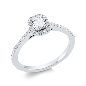 Ring aus 750 Gold Weißgold 37 Diamanten 0,62ct TW-SI B:7,9mm