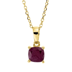 Collier aus 750 Gold Gelbgold Rubin 0,46ct rot L:45cm