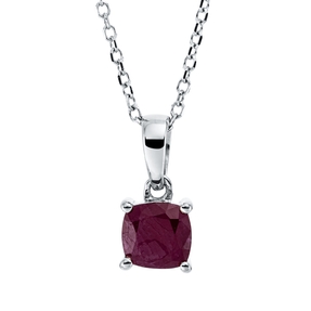 Collier aus 750 Gold Weißgold Rubin 0,59ct rot L:45cm
