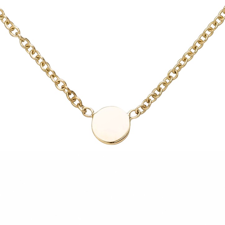 Collier mit 5 Plättchen flach 375 Gelbgold