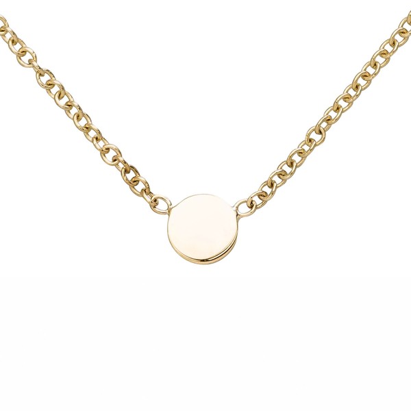 Collier mit 5 Plättchen flach 375 Gelbgold