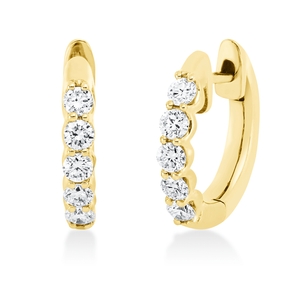 Creolen aus 750 Gold Gelbgold 10 Brillanten 0,55ct TW-SI 15x2,8mm
