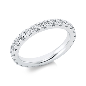 Memoire Ring aus 750 Gold Weißgold 25 Brillanten 1,61ct TW-SI B:3mm