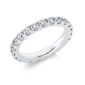 Memoire Ring aus 750 Gold Weißgold 23 Brillanten 1,88ct TW-SI B:3,1mm