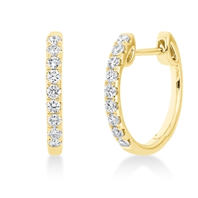 Creolen aus 750 Gold Gelbgold 18 Brillanten 0,51ct TW-SI 17,3x2mm