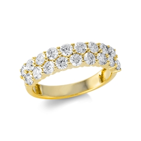 Pavé Ring aus 750 Gold Gelbgold 18 Brillanten 1,42ct TW-SI B:5,3mm