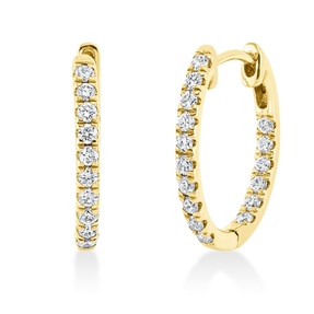 Creolen aus 750 Gold Gelbgold 32 Brillanten 0,47ct TW-SI 16,7x1,9mm