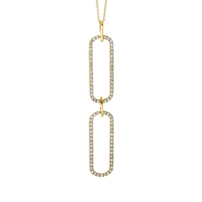 Collier aus 750 Gold Gelbgold 81 Brillanten 0,99ct TW-SI L:42cm