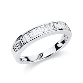 Halb-Memoire Ring 750 Weißgold 20 Diamanten Baguette-Schliff 0,66ct TW-SI B:3,5mm Halb-Memoire Ring 750 Weißgold 20 Diamanten Baguette-Schliff 0,66ct TW-SI B:3,5mm