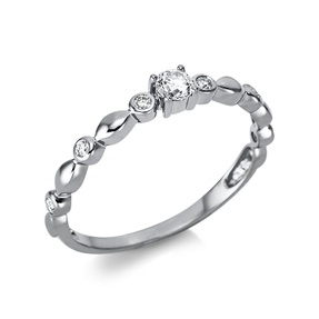 Ring aus 750 Gold Weißgold 7 Brillanten 0,17ct TW-SI B:3mm