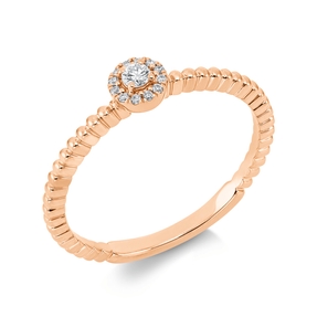 Ring aus 750 Gold Rotgold 13 Diamanten 0,09ct TW-SI B:4,7mm Ring aus 750 Gold Rotgold 13 Diamanten 0,09ct TW-SI B:4,7mm