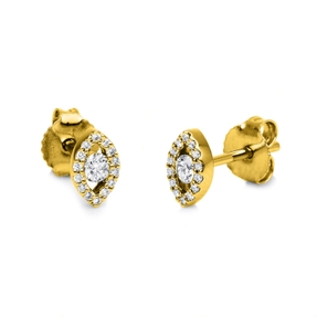 Ohrstecker Spitzoval aus 750 Gelbgold 30 Brillanten 0,18ct TW-SI 6,7x4,2mm