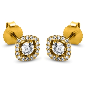 Ohrstecker aus 750 Gold Gelbgold 34 Diamanten 0,37ct TW-SI 6,2x6,2mm 4er-Krappe