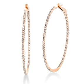 Creolen aus 750 Gold Rotgold 188 Diamanten 0,74ct TW-SI 41,6x1,3mm