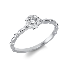 Ring aus 750 Gold Weißgold 9 Brillanten 0,21ct TW-SI B:5,8mm