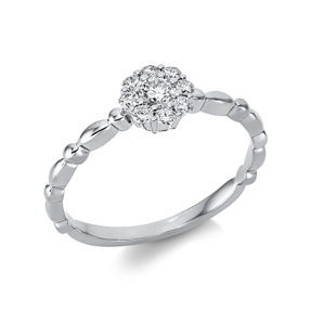 Ring aus 750 Gold Weißgold 9 Brillanten 0,25ct TW-SI B:6,2mm