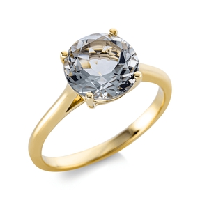 Ring aus 750 Gold Gelbgold Amethyst 2,2ct grün Ø8,9mm