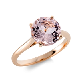 Ring aus 750 Gold Rotgold Morganit 2,8ct pink Ø9mm 4er-Krappe