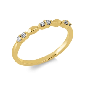 Ring aus 750 Gold Gelbgold 6 Brillanten 0,12ct TW-PI B:1,8mm