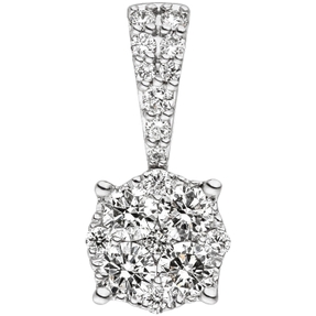 Anhänger aus 585 Gold Weißgold mit 18 Diamanten Brillanten 0,36 Ct. Halsschmuck