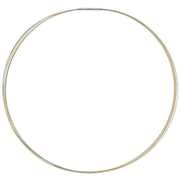 Halsreif aus Edelstahl 5-reihig bicolor 45cm