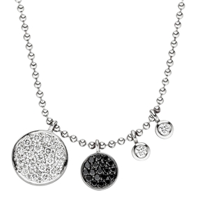 Collier Kugelkette 585 Gold Weißgold 4 Anhänger mit 40 Diamanten Brillanten 43cm Collier Kugelkette 585 Gold Weißgold 4 Anhänger mit 40 Diamanten Brillanten 43cm