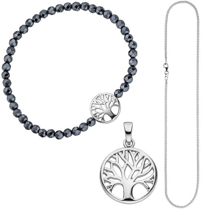 Schmuck-Set Lebensbaum 925 Silber 38cm
