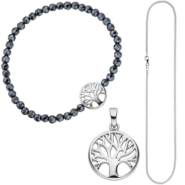 Schmuck-Set Lebensbaum 925 Silber 42cm