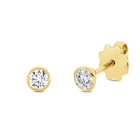 Solitaire Ohrstecker aus 750 Gold Gelbgold 2 Brillanten 0,4ct TW-SI Zarge