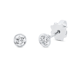 Solitaire Ohrstecker aus 750 Gold Weißgold 2 Brillanten 0,4ct TW-SI Zarge