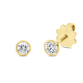 Solitaire Ohrstecker aus 750 Gold Gelbgold 2 Brillanten 0,5ct TW-SI Zarge