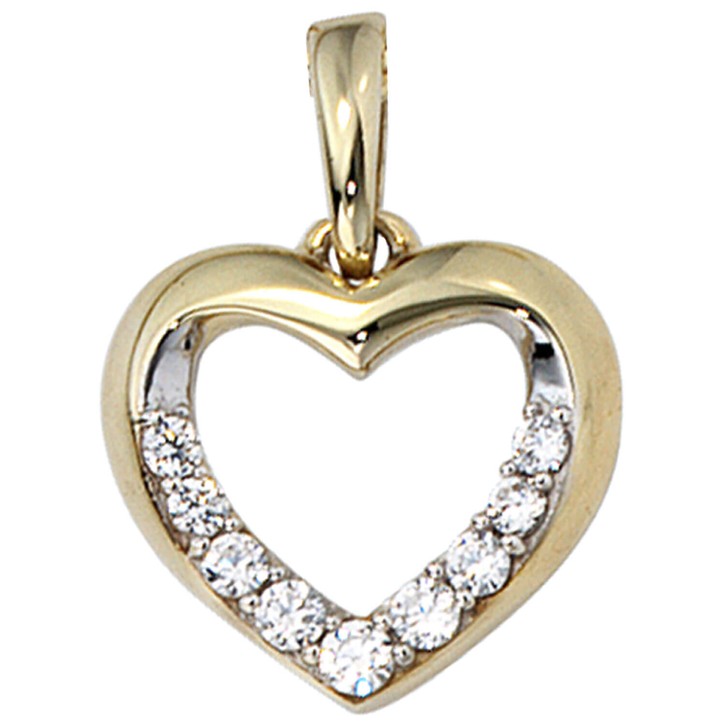 Schmuck-Set Herz 333 Gelbgold Zirkonia 45cm
