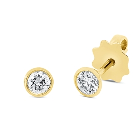 Solitaire Ohrstecker aus 750 Gold Gelbgold 2 Brillanten 0,32ct TW-SI Zarge